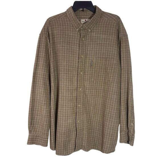 Woolrich Flannel Shirt Mens Size XXL Brown Plaid Front Pockets Long Sleeves - Picture 1 of 12